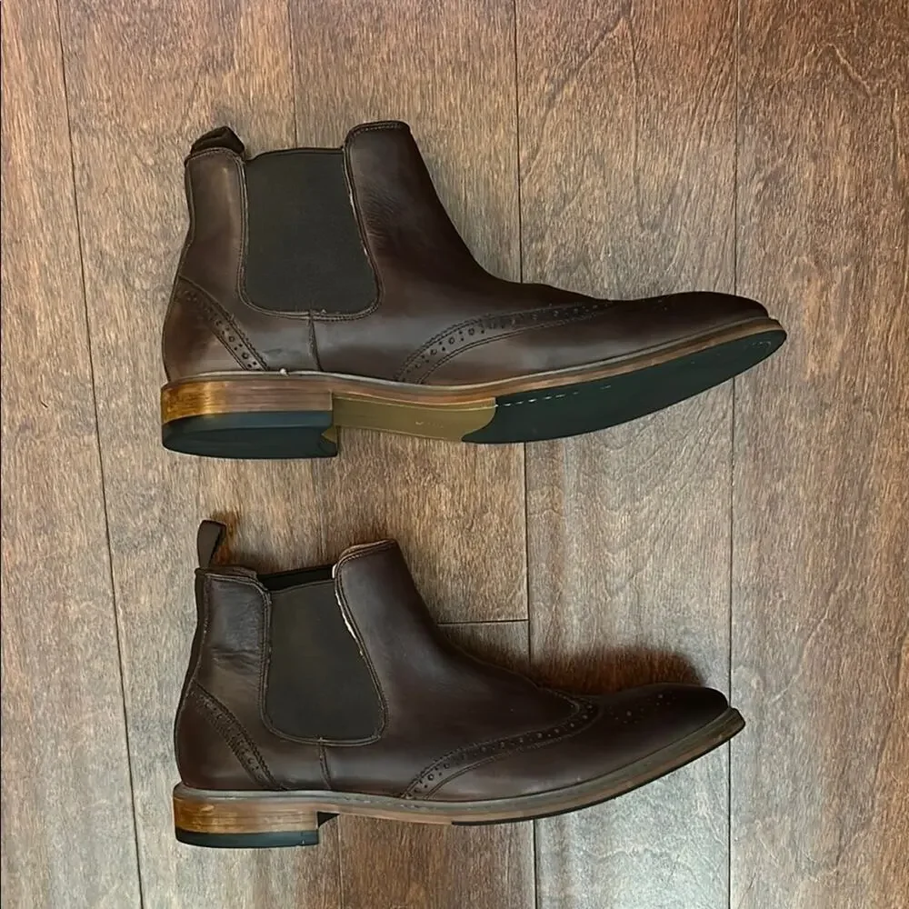 Florsheim Men’s Brown Leather Chelsea Boots, Beautiful Reddish Brown, Size 11.5